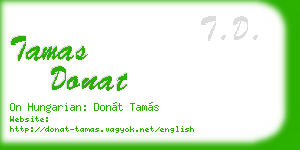 tamas donat business card